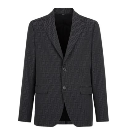 FENDI JACKET FF JACQUARD FABRIC BLAZER