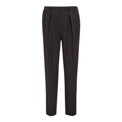 FENDI BLACK WOOL AND SEQUIN PANTS