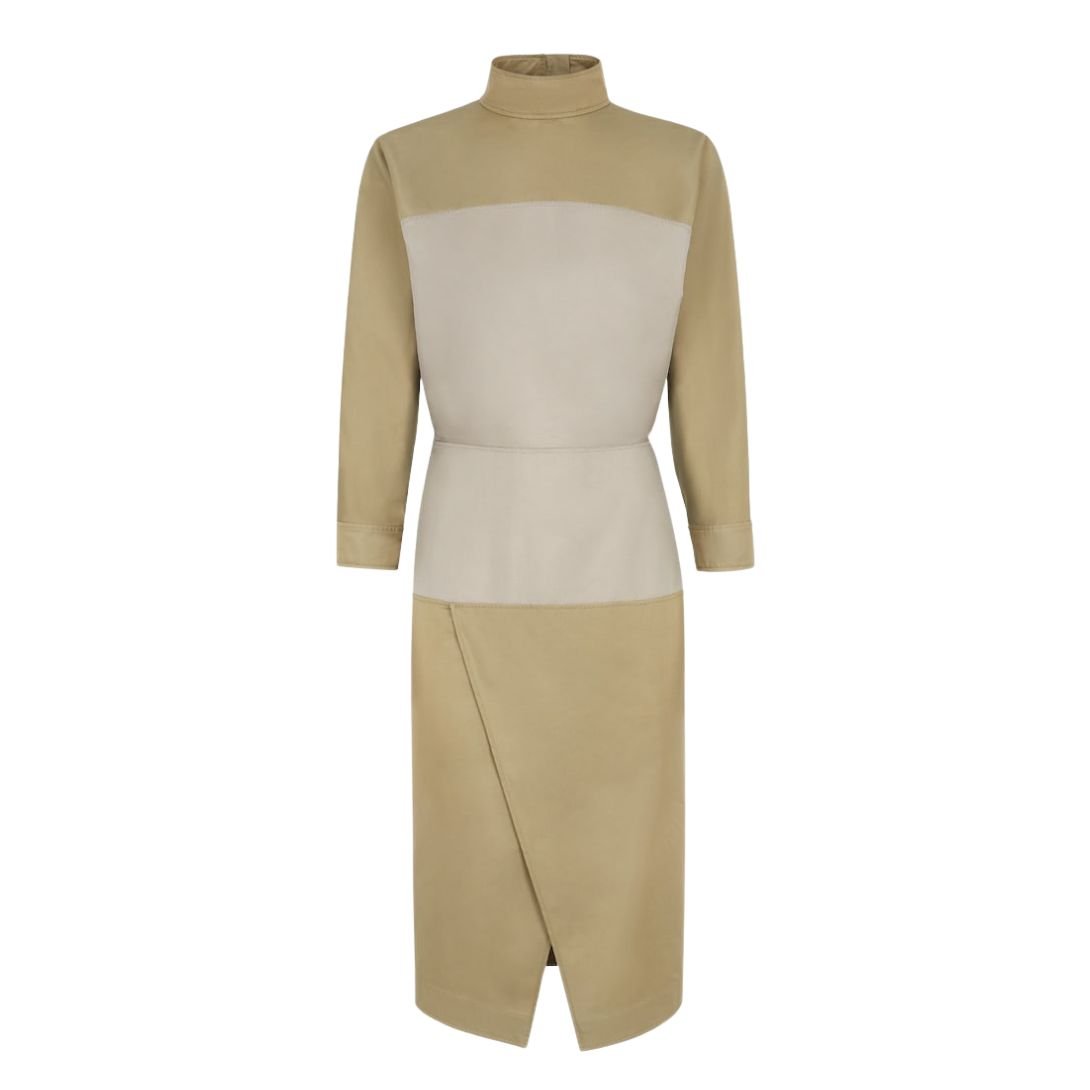 1 FENDI GREEN TECHNICAL COTTON DRESS