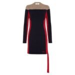 FENDI BLUE WOOL AND VISCOSE DRESS