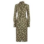 FENDI GREEN PRINTED SILK DRESS