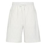 FENDI BERMUDAS SHORT PANTS IN WHITE FF COTTON
