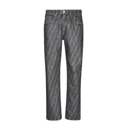 FENDI LONG JEANS GRAY FF JEANS