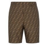 FENDI BERMUDA PANTS IN BROWN FABRIC