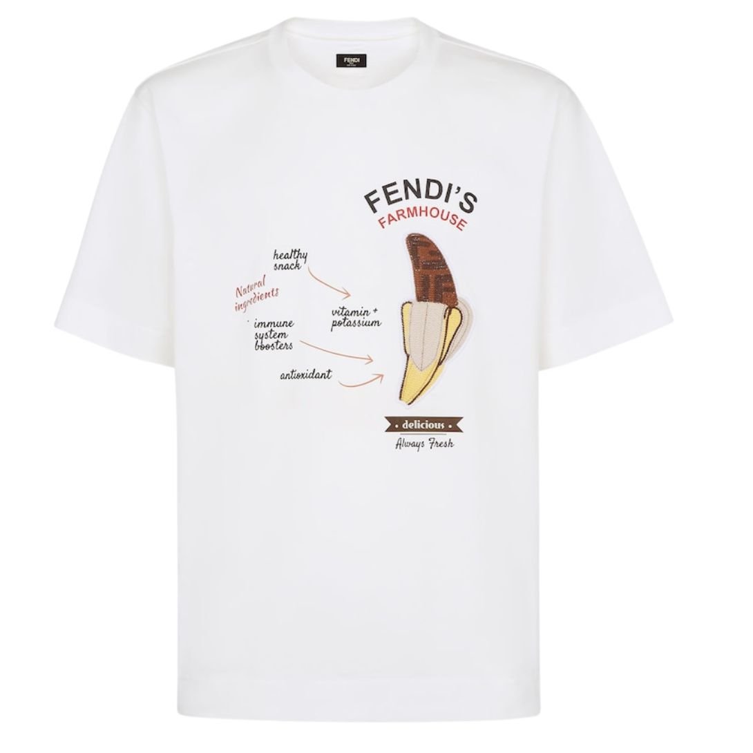 1 FENDI WHITE COTTON FENDILICIOUS T-SHIRT