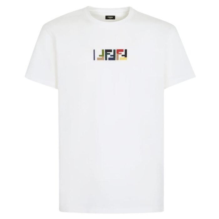 FENDI WHITE COTTON T-SHIRT