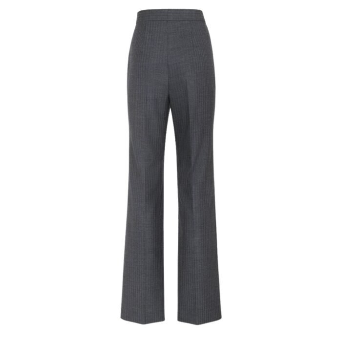 FENDI BLACK PINSTRIPED WOOL PANTS