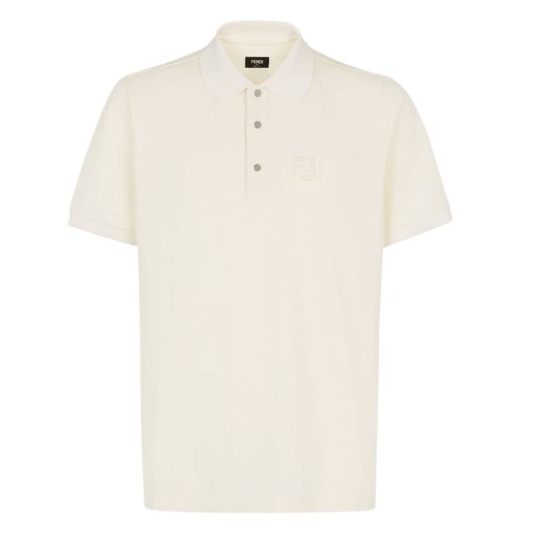 1 FENDI WHITE COTTON POLO SHIRT