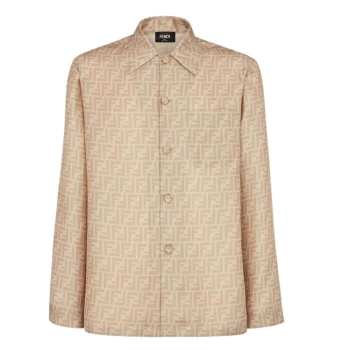 FENDI BEIGE FF SILK SHIRT