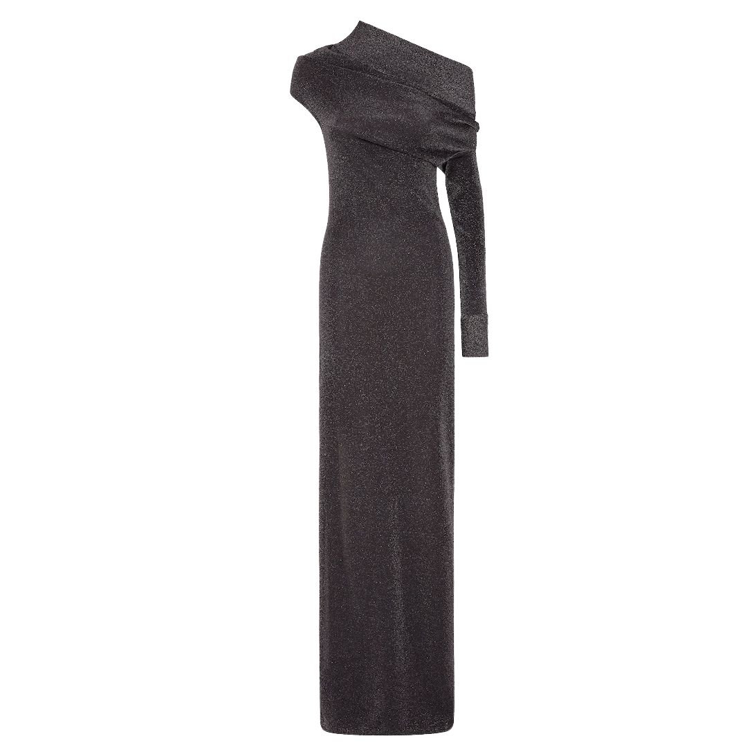 1 FENDI BLACK KNIT DRESS WITH METALLIC YARN