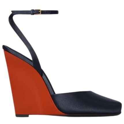 SAINT LAURENT LA SCANDALE WEDGES IN SATIN CREPE