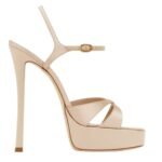 SAINT LAURENT DEBBIE PLATFORM SANDALS IN SATIN CREPE