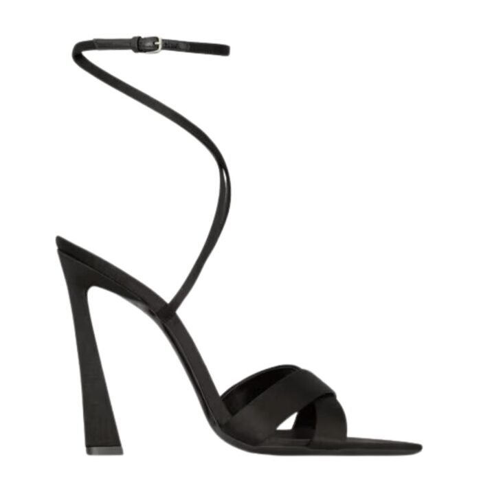 SAINT LAURENT CORINNE SANDALS IN SATIN CREPE