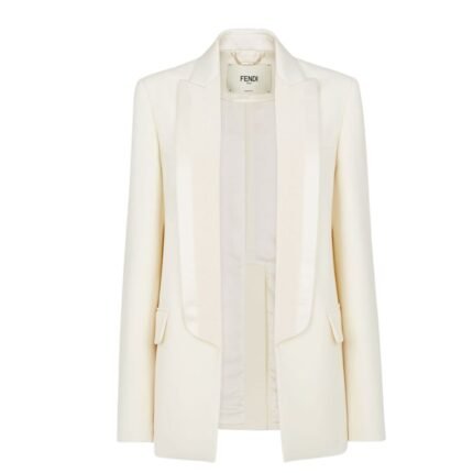 FENDI JACKET WHITE WOOL AND SILK BLAZER