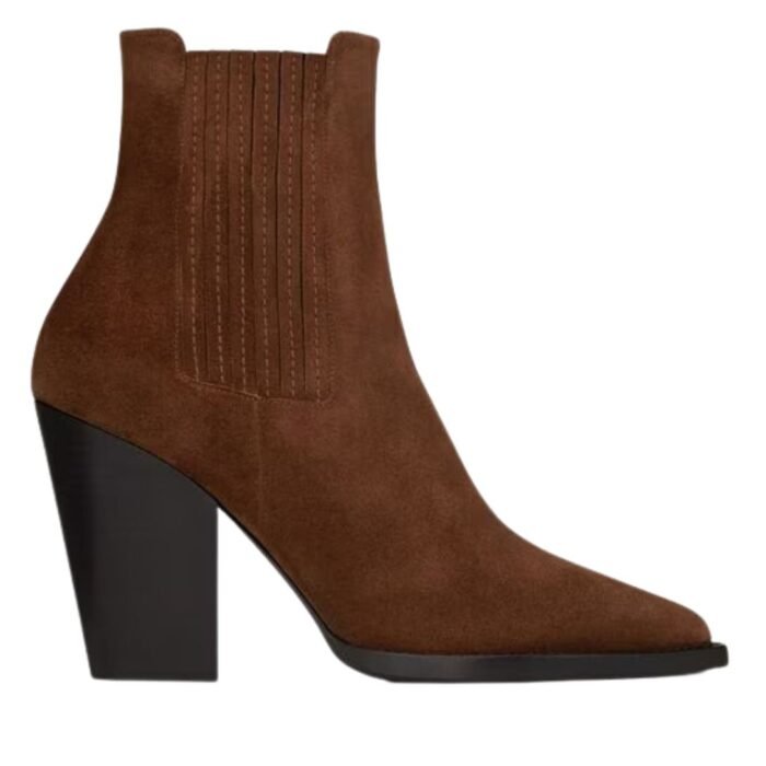 SAINT LAURENT THEO CHELSEA BOOTIES IN SUEDE