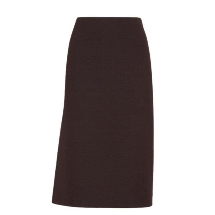 FENDI BURGUNDY GRAIN DE POUDRE WOOL SKIRT