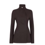 FENDI DARK PURPLE GRAIN DE POUDRE WOOL JACKET