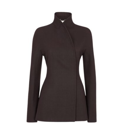 FENDI DARK PURPLE GRAIN DE POUDRE WOOL JACKET