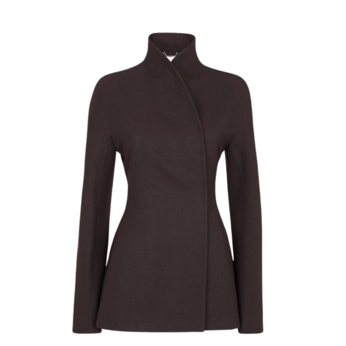 FENDI DARK PURPLE GRAIN DE POUDRE WOOL JACKET