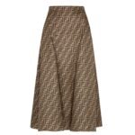 FENDI BROWN FF TWILL SKIRT
