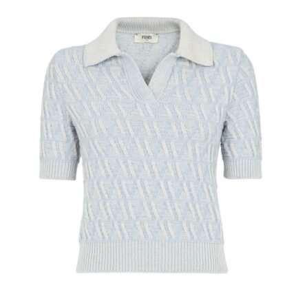 FENDI SWEATER FF WOOL AND CASHMERE POLO SHIRT