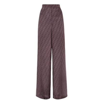 FENDI DARK PURPLE FF SILK PANTS