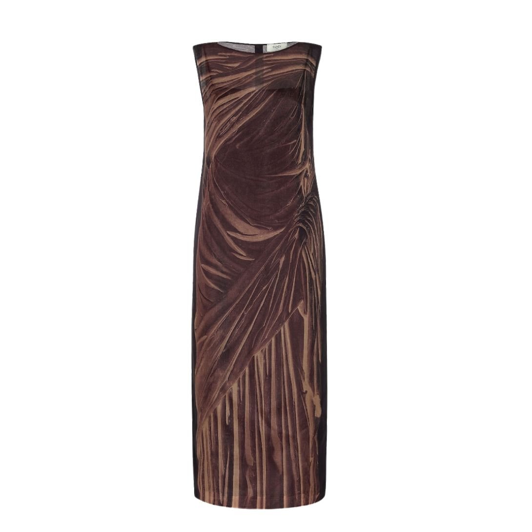 1 FENDI DRESS DARK PURPLE ORGANZA