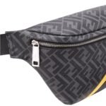 FENDI GRAY FABRIC BELT BAG