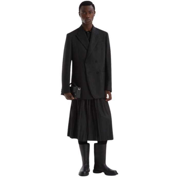 FENDI JACKET BLACK WOOL AND LUREX GABARDINE BLAZER