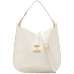 TOM FORD GRAIN LEATHER TARA LARGE CROSSBODY GRAPHITE
