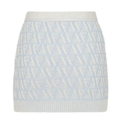 FENDI FF CASHMERE AND WOOL MINI SKIRT