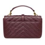 SAINT LAURENT COLLEGE MINI CHAIN BAG IN SHINY CRACKLED LEATHER