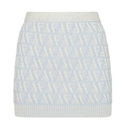 FENDI FF CASHMERE AND WOOL MINI SKIRT