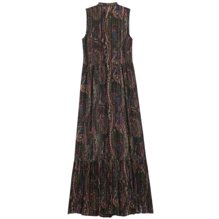 SAINT LAURENT LAVALLIÈRE DRESS IN LUREX PAISLEY SILK