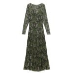 SAINT LAURENT LONG DRESS IN PAISLEY SILK CREPON