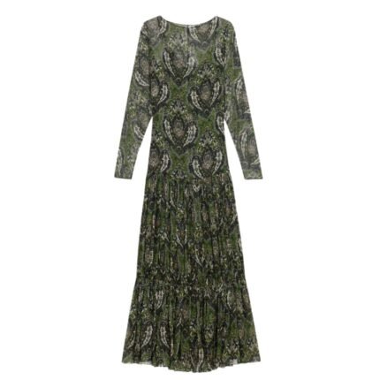 SAINT LAURENT LONG DRESS IN PAISLEY SILK CREPON