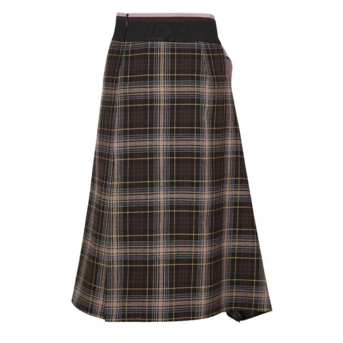 FENDI BROWN FENDI TARTAN SKIRT