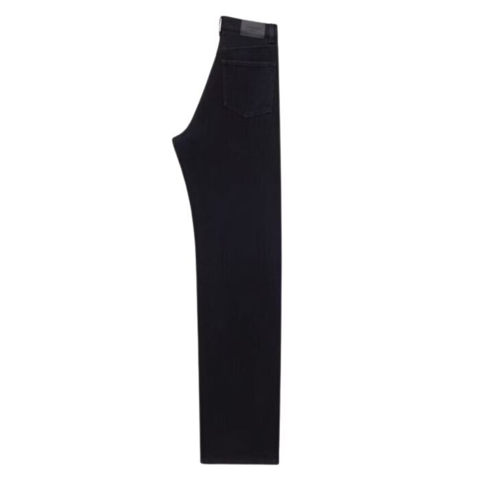 SAINT LAURENT V WAIST LONG BAGGY JEANS IN MIDNIGHT BLACK DENIM