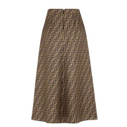 FENDI BROWN FF TWILL SKIRT