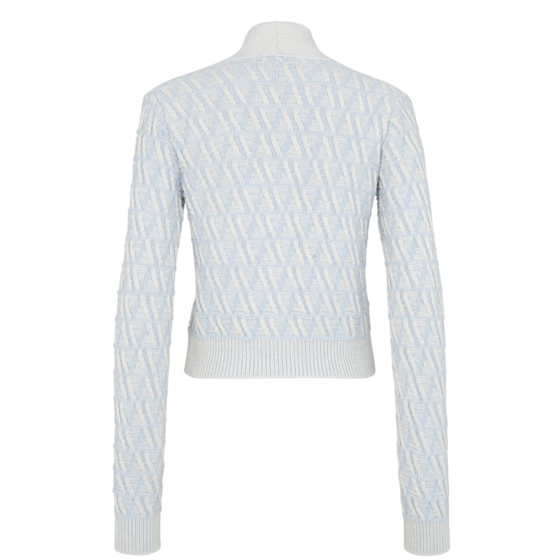 2 FENDI CARDIGAN LIGHT BLUE FF CASHMERE AND WOOL