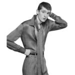 SAINT LAURENT SHIRT IN PRINCE OF WALES SILK CHARMEUSE