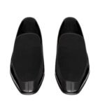 SAINT LAURENT GABRIEL LOAFERS IN PATENT LEATHER AND SILK SATIN