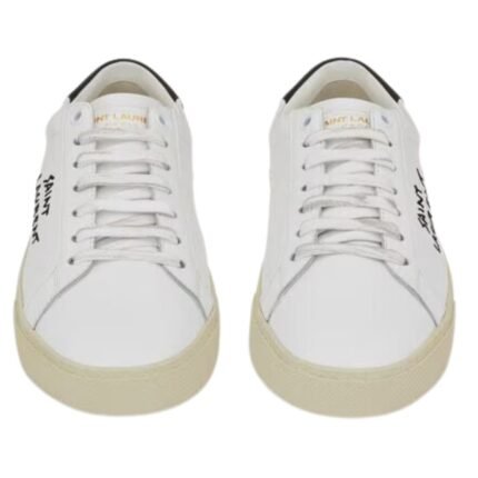 SAINT LAURENT COURT CLASSIC SL/06 EMBROIDERED SNEAKERS IN SMOOTH LEATHER