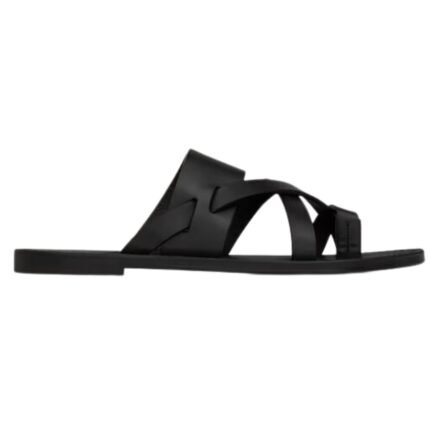 SAINT LAURENT CULVER MULES IN SMOOTH LEATHER