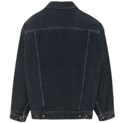 SAINT LAURENT OVERSIZED JACKET IN DARK BLUE BLACK DENIM