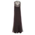 FENDI BURGUNDY ORGANZA EMBROIDERED DRESS