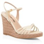 TOM FORD PRINTED LIZARD LEATHER CABANA WEDGE ESPADRILLE IVORY