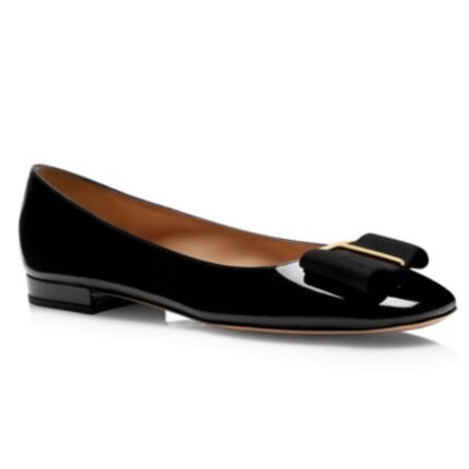 TOM FORD LEATHER AND GROS GRAIN AUDREY BALLERINA FLAT