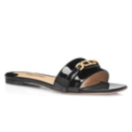 TOM FORD PATENT LEATHER WHITNEY SLIDE BLACK