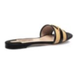 TOM FORD RAFFIA AND LEATHER WHITNEY SLIDE